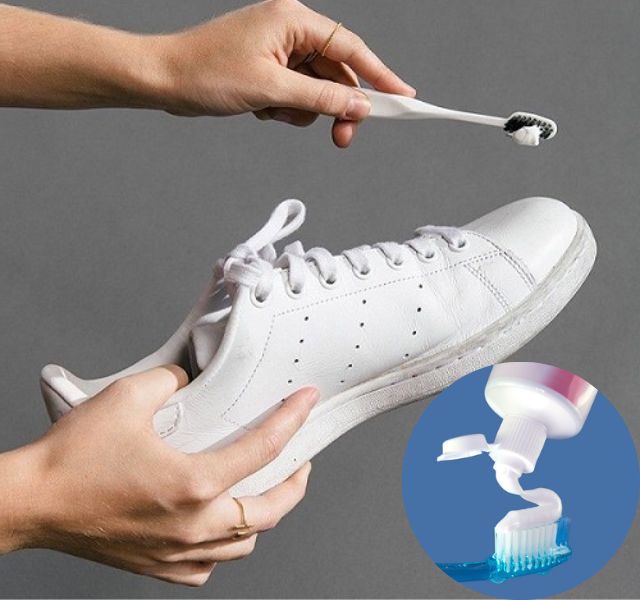 Tẩy sạch các vết bẩn trên giày nhờ kem đánh răng