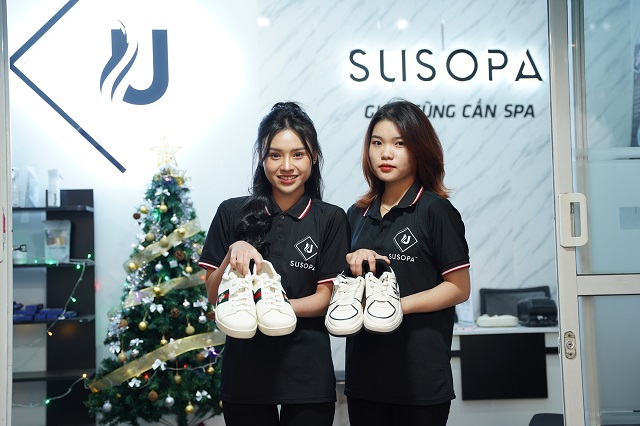 Susopa giúp bạn vệ sinh giày màu trắng hiệu quả